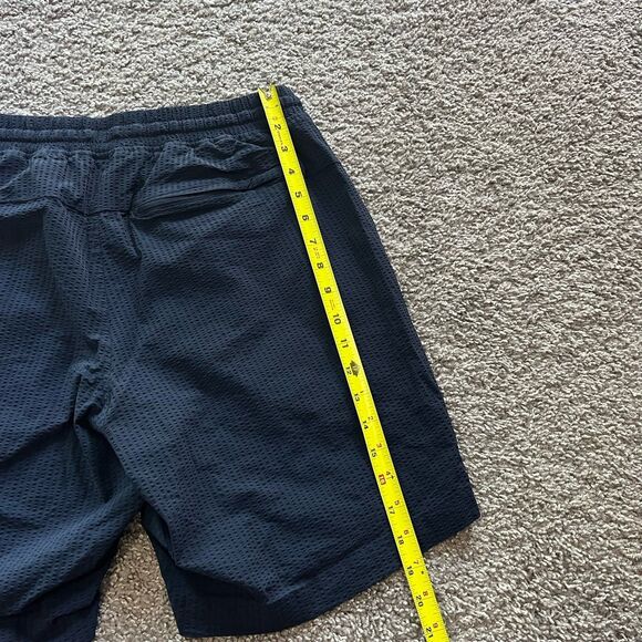 Lululemon Bowline Shorts Seersucker True Navy Blue 8” Linerless Mens Size Large - Picture 7 of 8